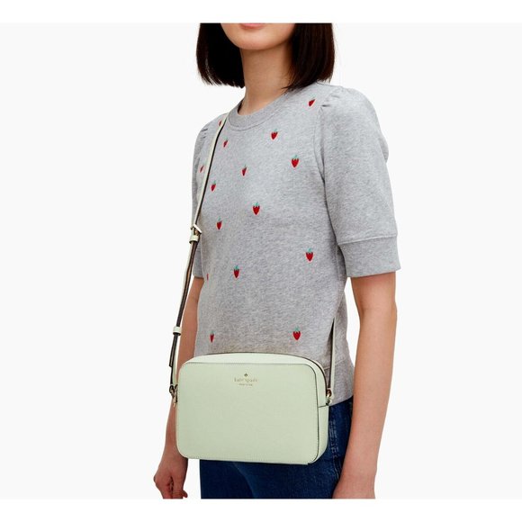 New Kate Spade Harper Crossbody bag Leather  Light Olive - Picture 2 of 5